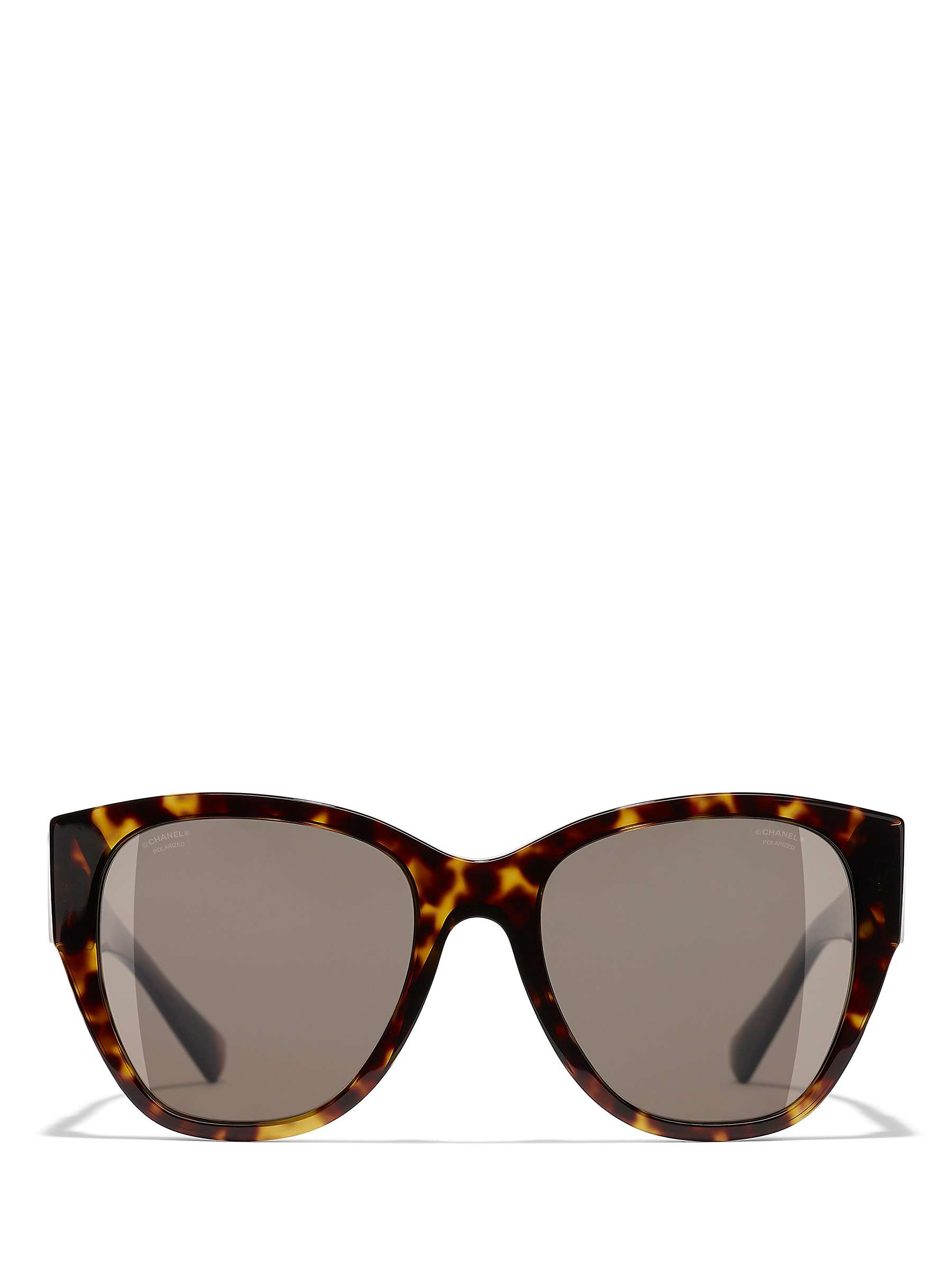 Buy CHANEL Polarised Butterfly Sunglasses CH5412 Havana/Brown Online at johnlewis.com