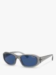 Arnette AN4266 Men's Rectangular Sunglasses, Transparent Grey/Blue
