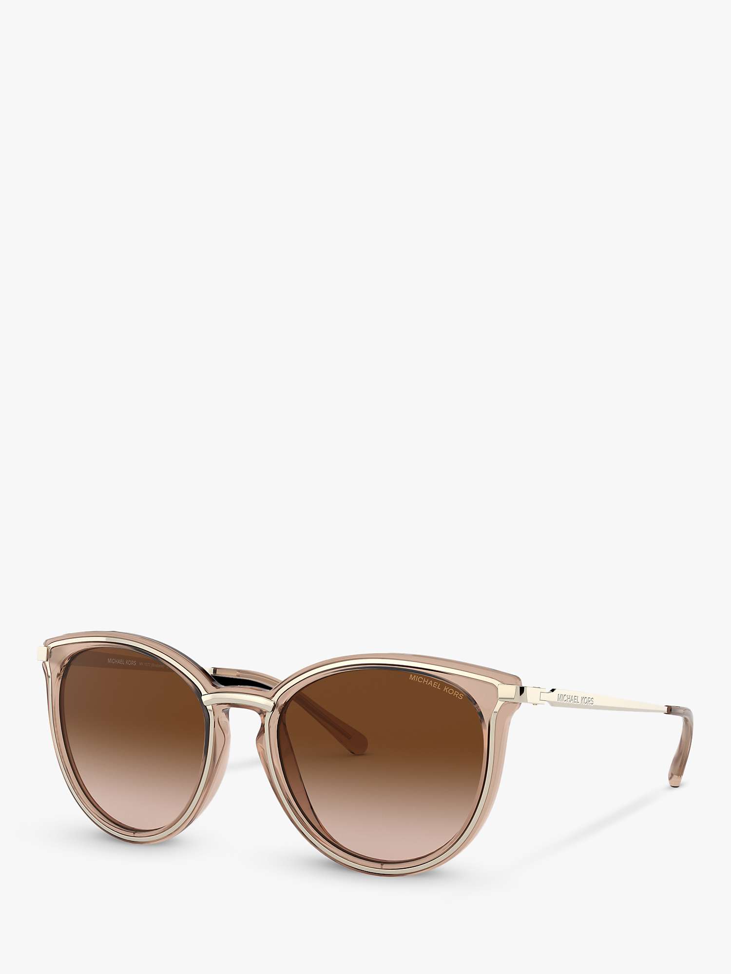Michael Kors MK1077 Women's Brisbane Round Sunglasses, Light Gold/Brown ...