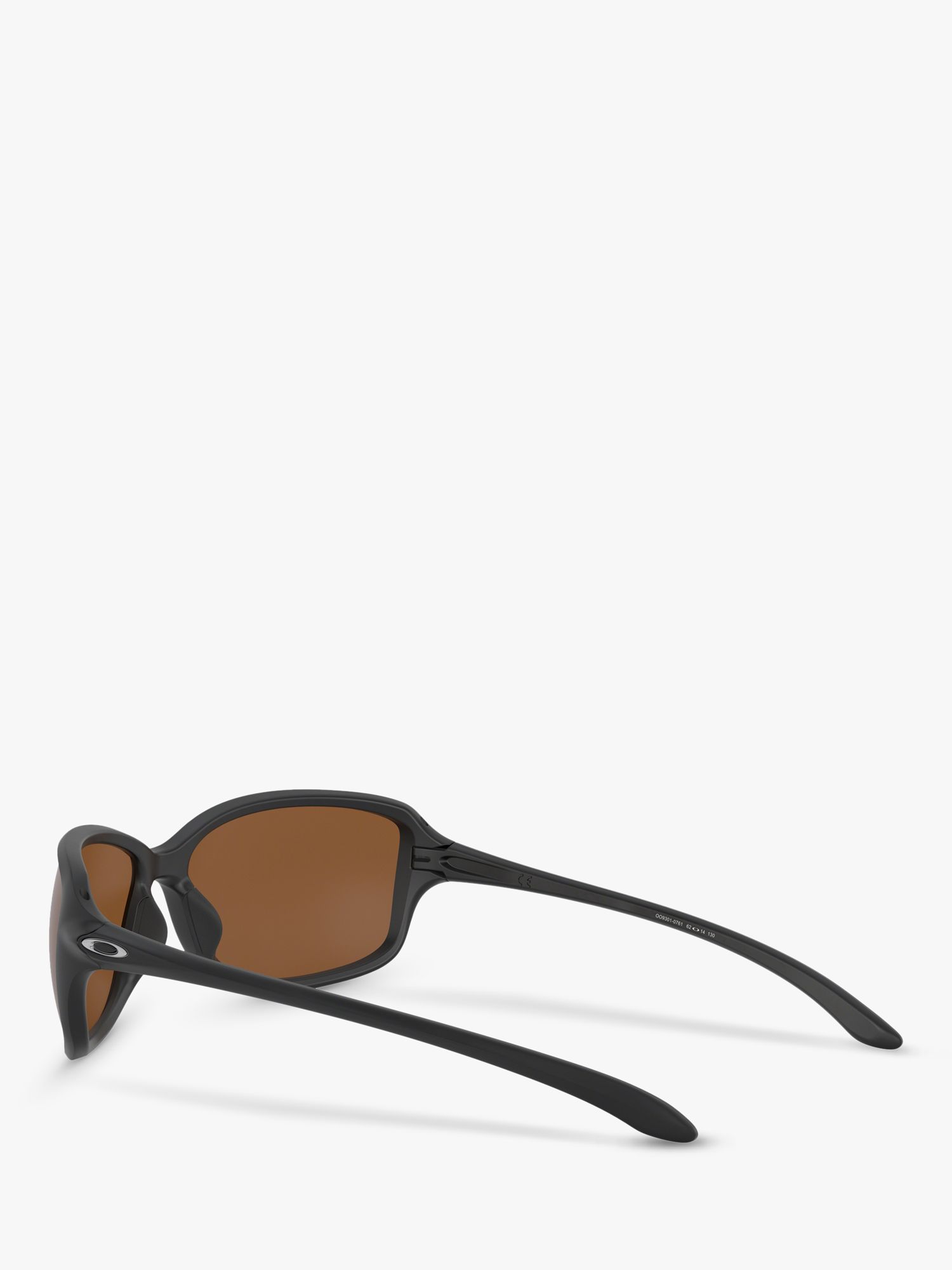 Oakley OO9301 Women's Cohort Prizm Polarised Rectangular Sunglasses, Matte Black/Brown