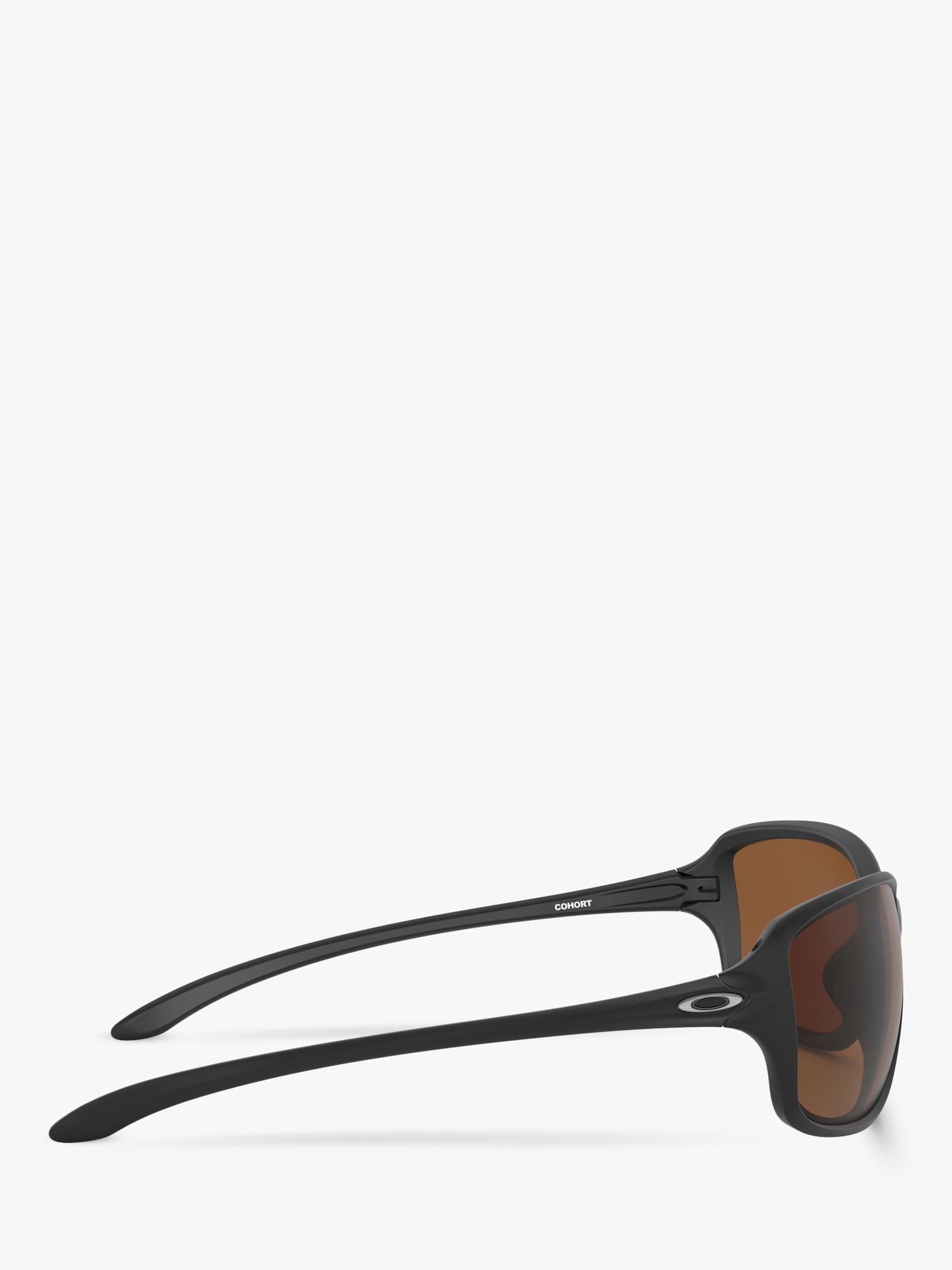 Oakley OO9301 Women's Cohort Prizm Polarised Rectangular Sunglasses, Matte Black/Brown