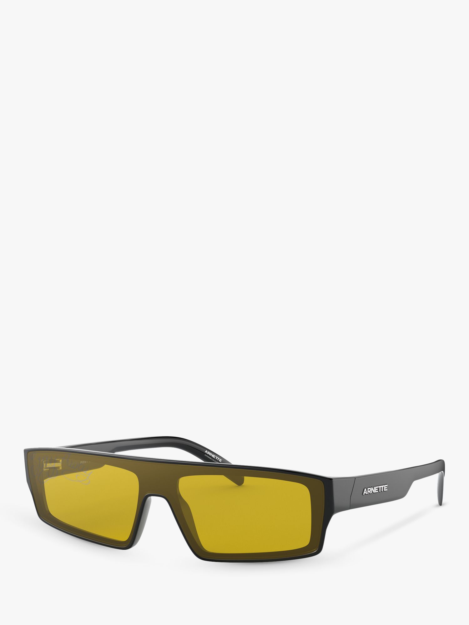 Arnette AN4268 Men's Rectangular Sunglasses, Black/Yellow at John Lewis ...