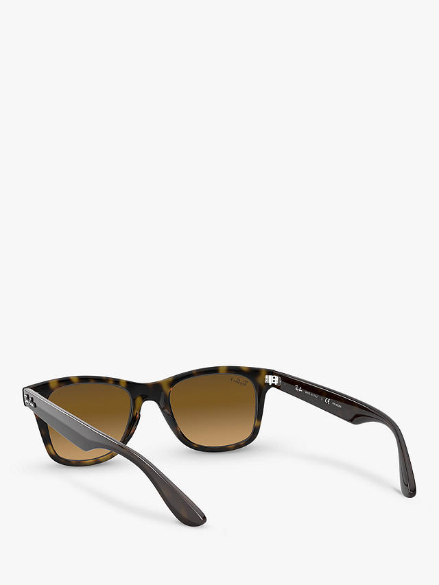 Ray-Ban RB4640 Unisex Polarised Square Sunglasses, Havana/Brown Gradient
