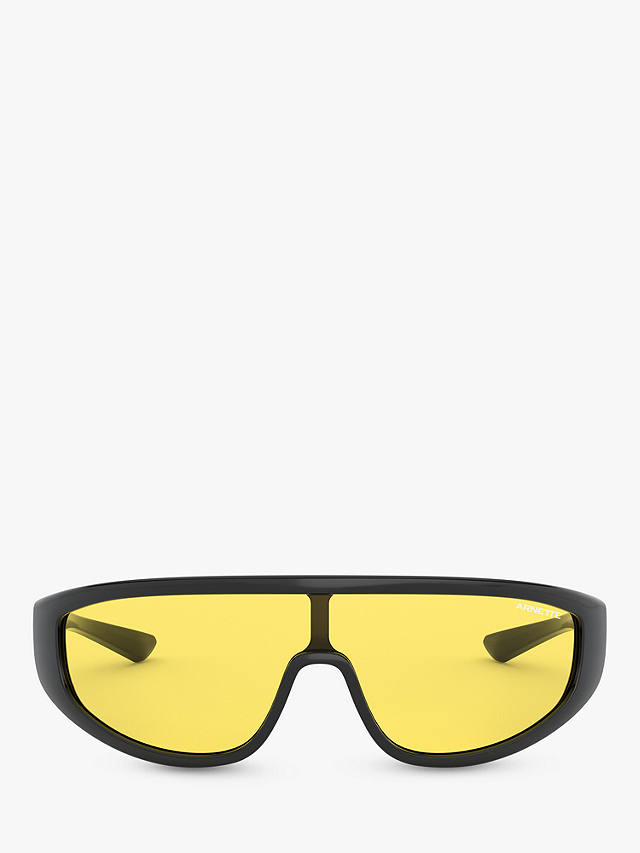 Arnette AN4264 Men's Wrap Sunglasses, Matte Black/Yellow