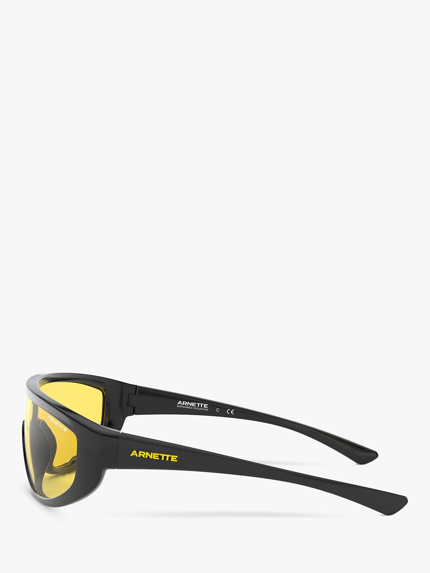 Buy Arnette AN4264 Men's Wrap Sunglasses, Matte Black/Yellow Online at johnlewis.com