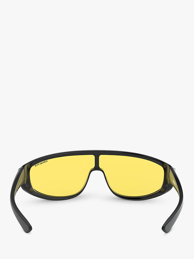 Arnette AN4264 Men's Wrap Sunglasses, Matte Black/Yellow