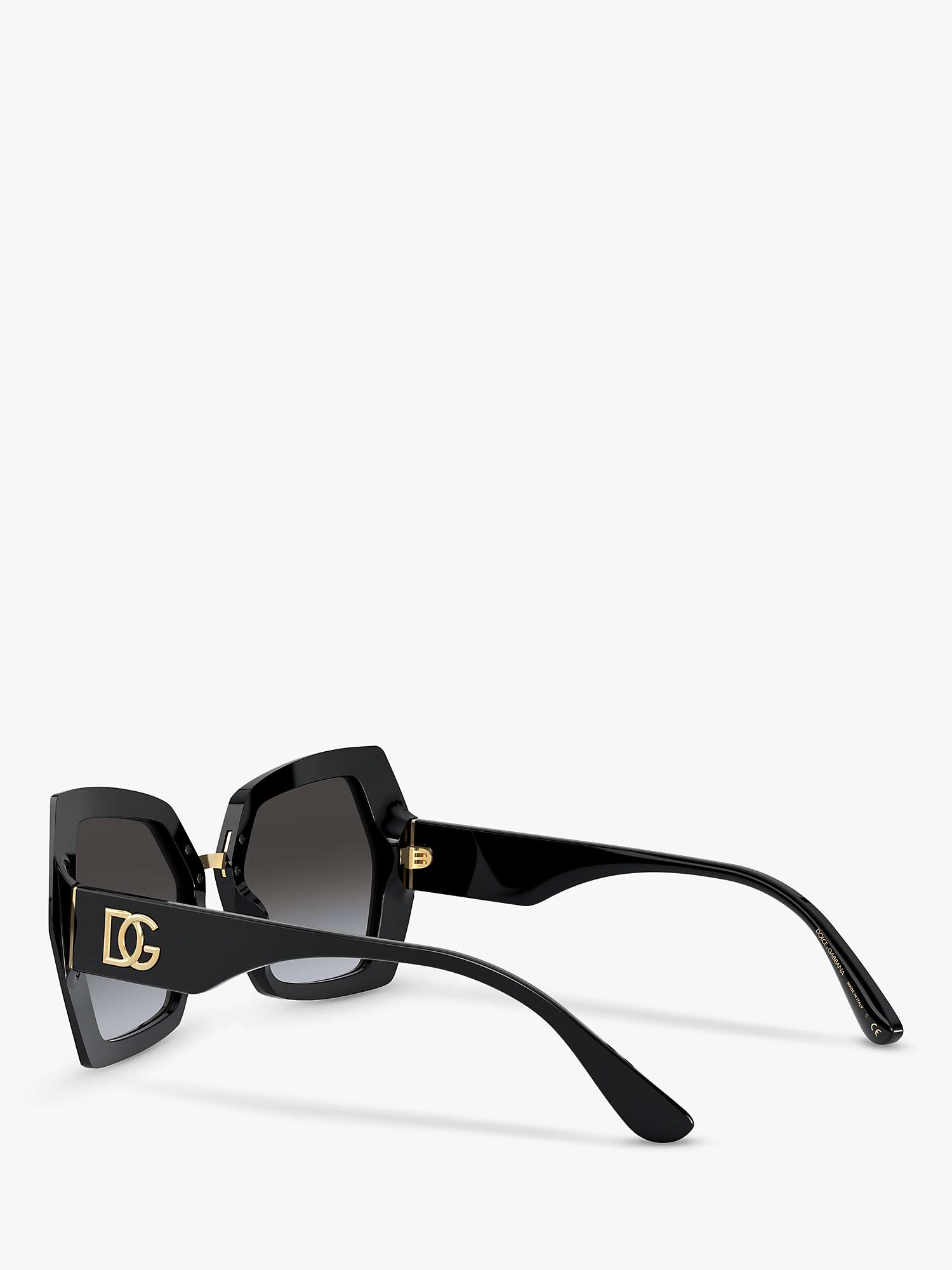 Buy Dolce & Gabbana DG4377 Women's Chunky Hexagonal Cat's Eye Sunglasses, Black/Grey Gradient Online at johnlewis.com