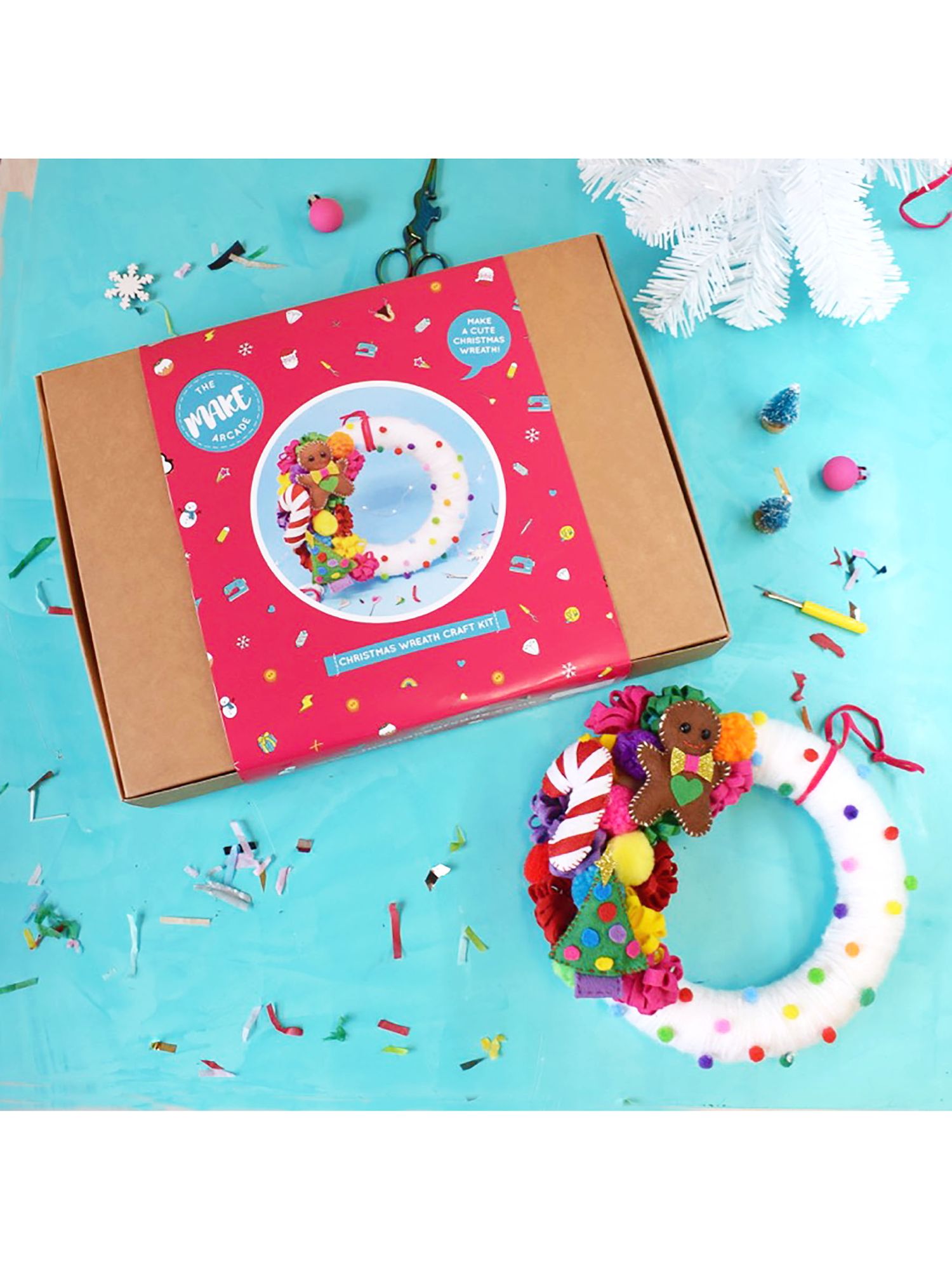 Download The Make Arcade Felt Christmas Wreath Craft Kit At John Lewis Partners PSD Mockup Templates