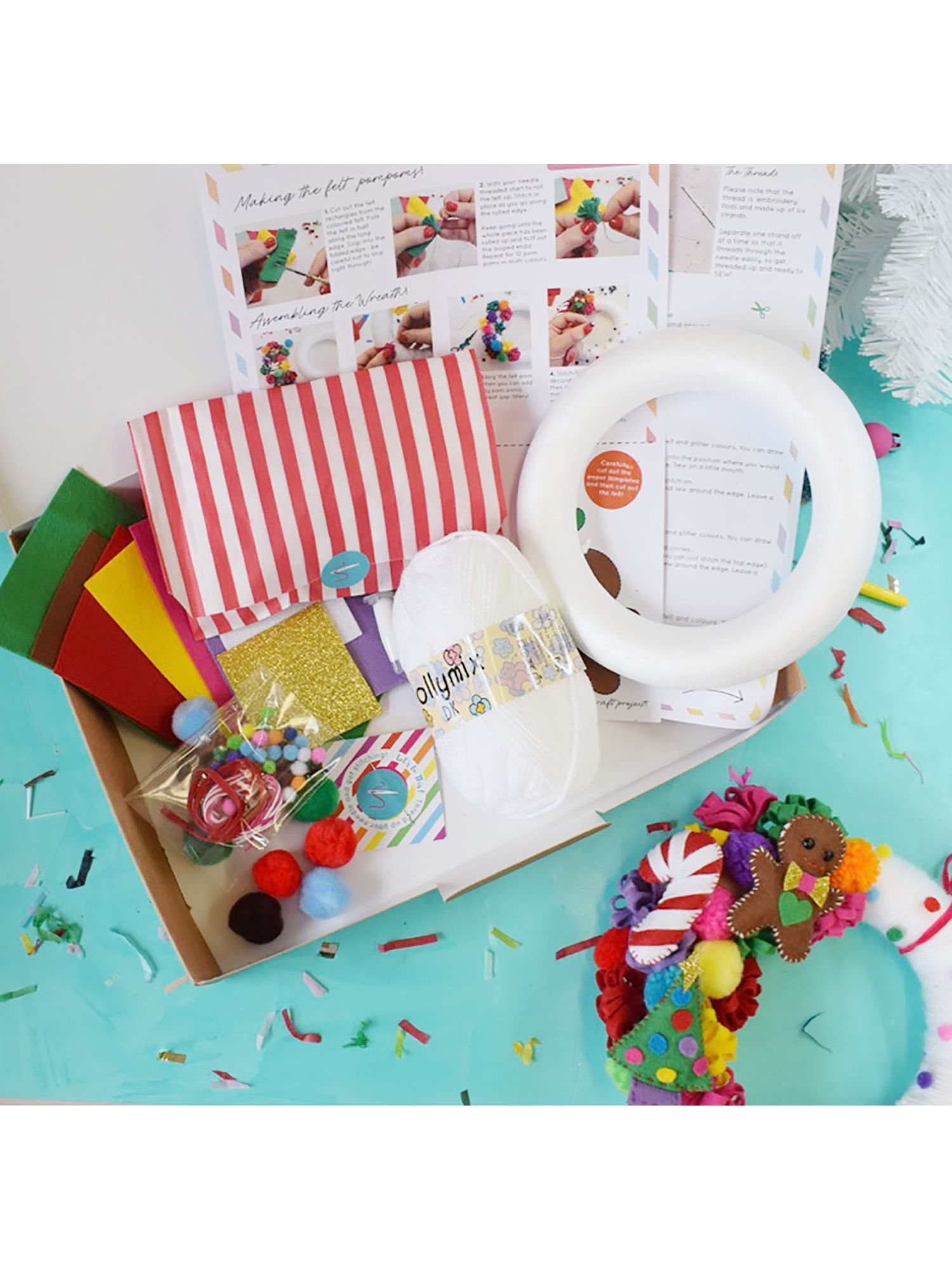 Download The Make Arcade Felt Christmas Wreath Craft Kit At John Lewis Partners PSD Mockup Templates