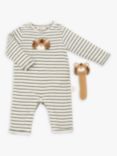 Albetta Organic Cotton Tiger Babygro and Crochet Rattle Gift Set