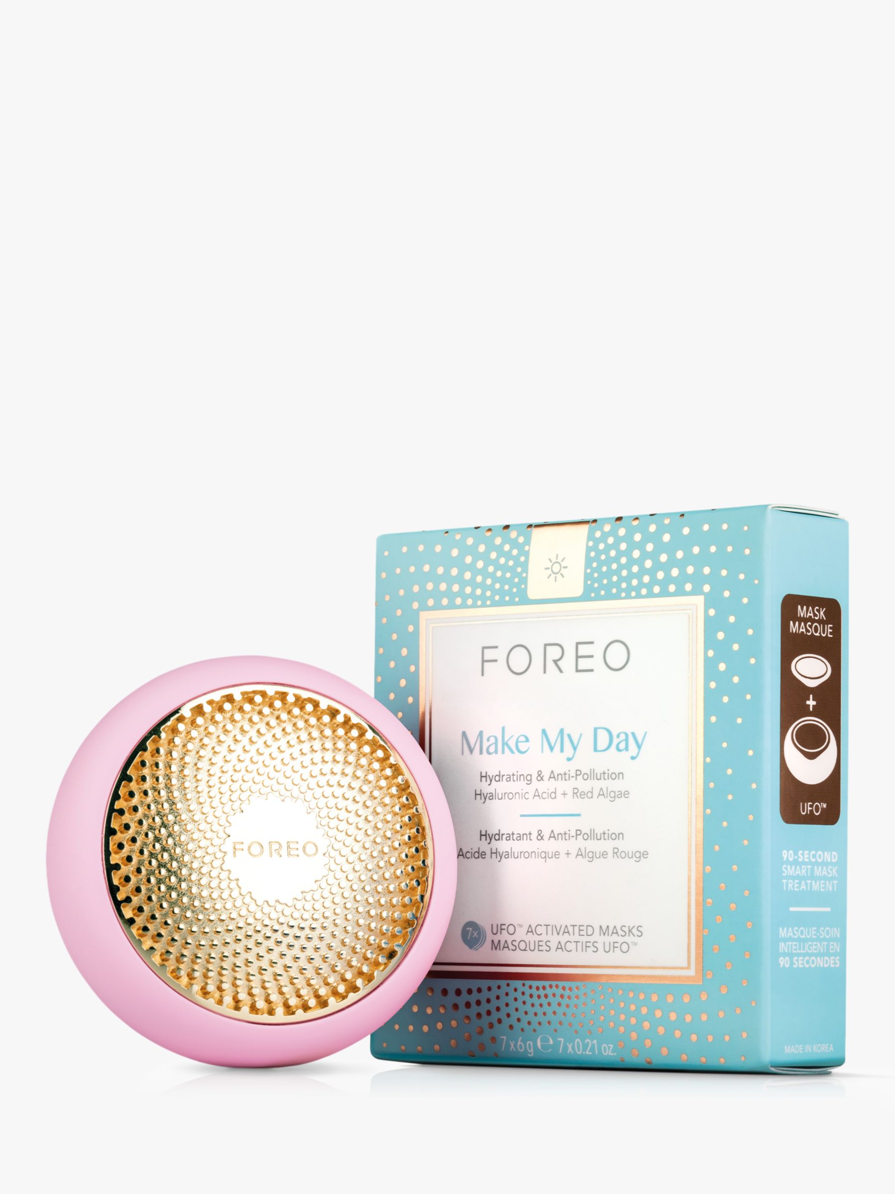 FOREO UFO 2 Power Pink Pearl Treatment Device, Mask
