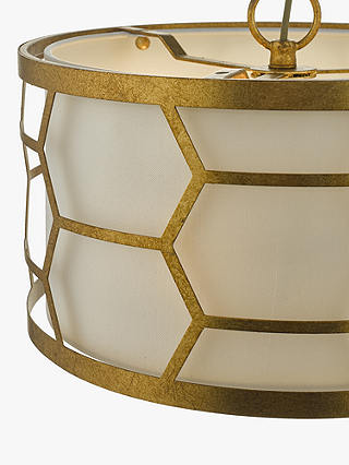 Där Metal Hexagon Small Pendant Ceiling Light, Gold/Ivory