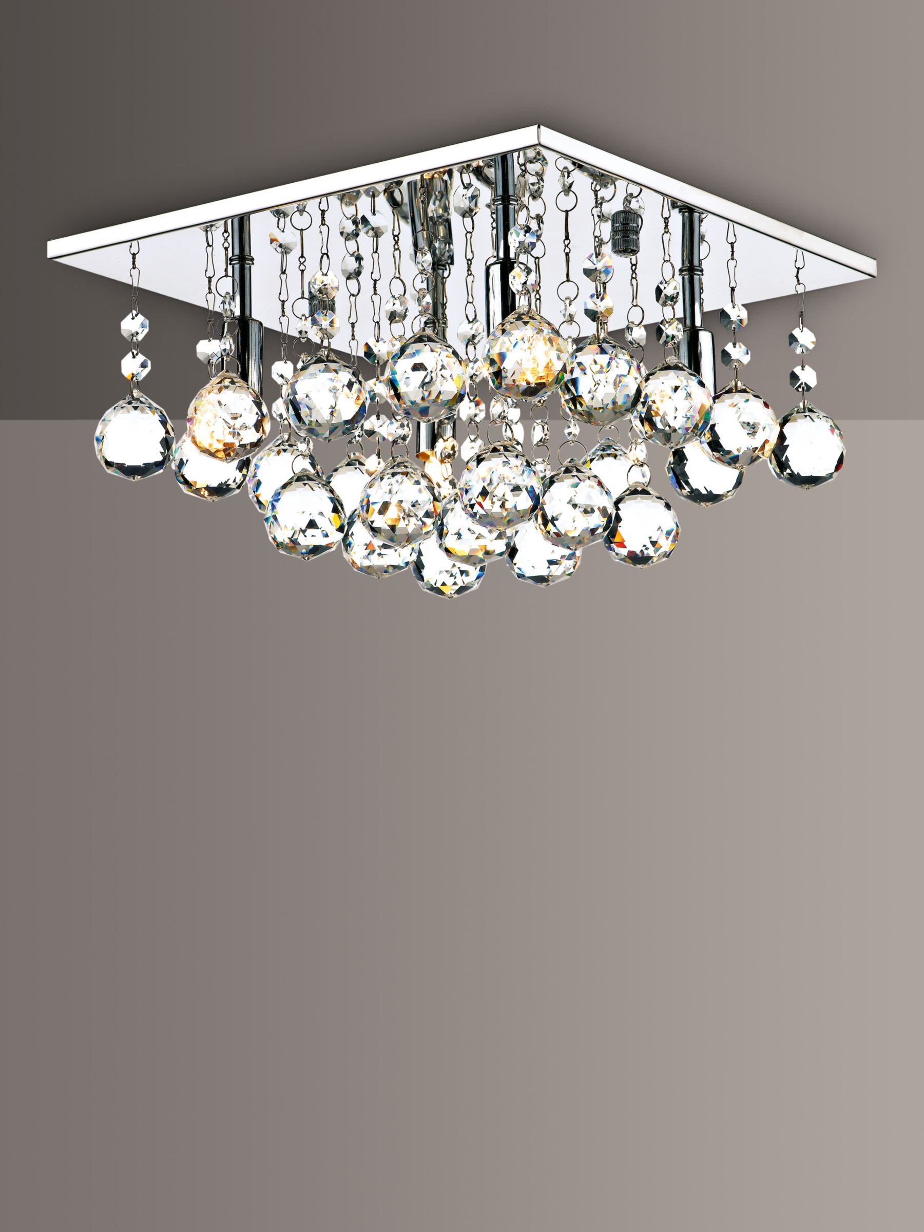 Photo of Där abacus crystal semi flush square ceiling light small