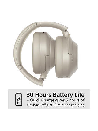 Sony WH-1000XM4 Noise Cancelling Wireless Bluetooth NFC High Resolution Audio Over-Ear Headphones with Mic/Remote, Silver
