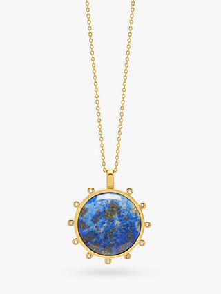 Lola Rose Curio Celestial Semi-Precious Stone Round Pendant Necklace