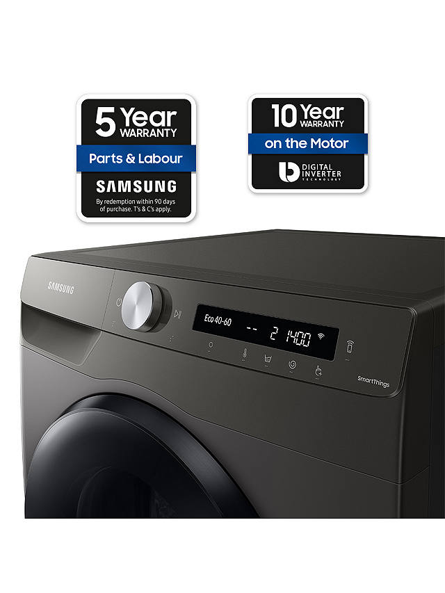 Buy Samsung Series 5+ WD90T534DBN Freestanding ecobubble™ Washer Dryer, 9kg/6kg Load, 1400rpm Spin, Graphite Online at johnlewis.com