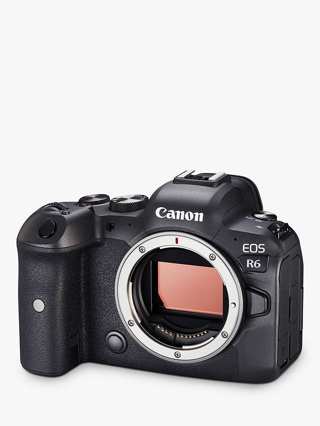 Canon EOS R6 Compact System Camera, 4K Ultra HD, 20.1MP, Wi-Fi, Bluetooth, OLED EVF, 3" Vari-Angle Touch Screen, Body Only
