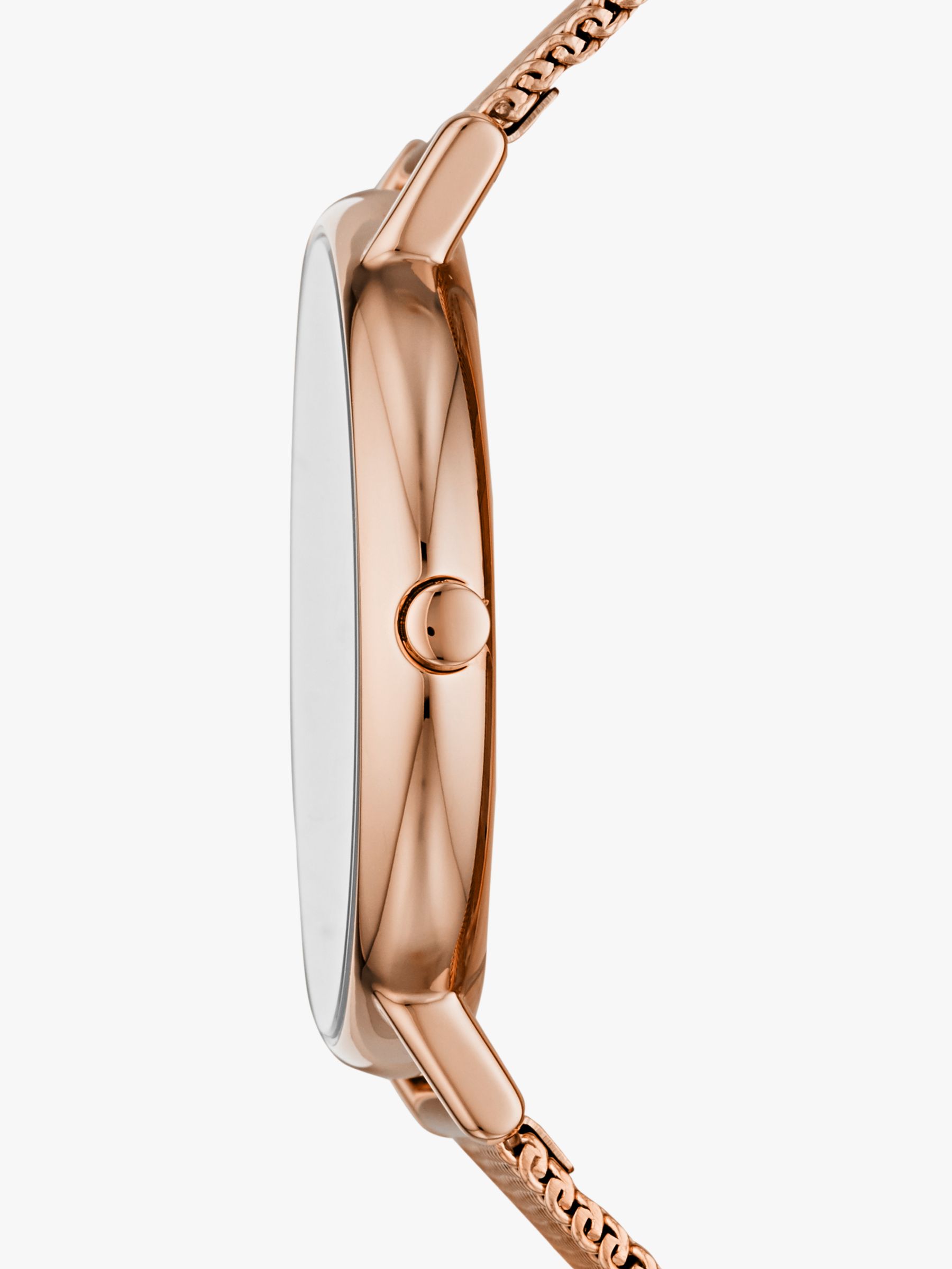 Skagen Women's Signatur Mesh Bracelet Strap Watch, Rose Gold/White Skw2784