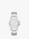 Armani Exchange Women's Crystal Bracelet Strap Watch, Silver AX4320