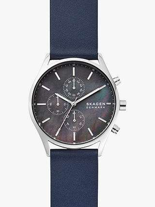 Skagen Men's Holst Chronograph Leather Strap Watch