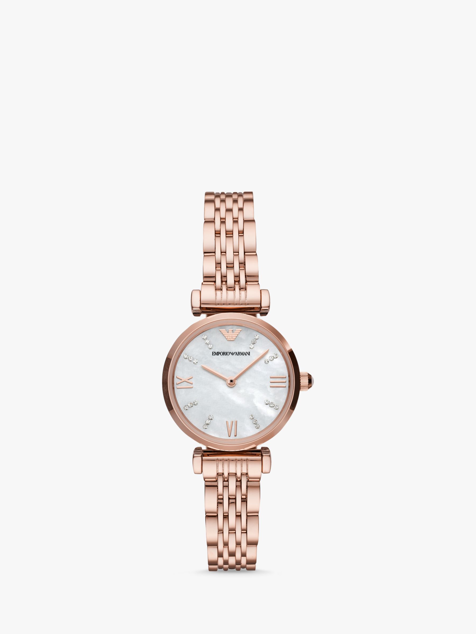 Emporio Armani AR11316 Women's Crystal Bracelet Strap Watch, Rose Gold ...