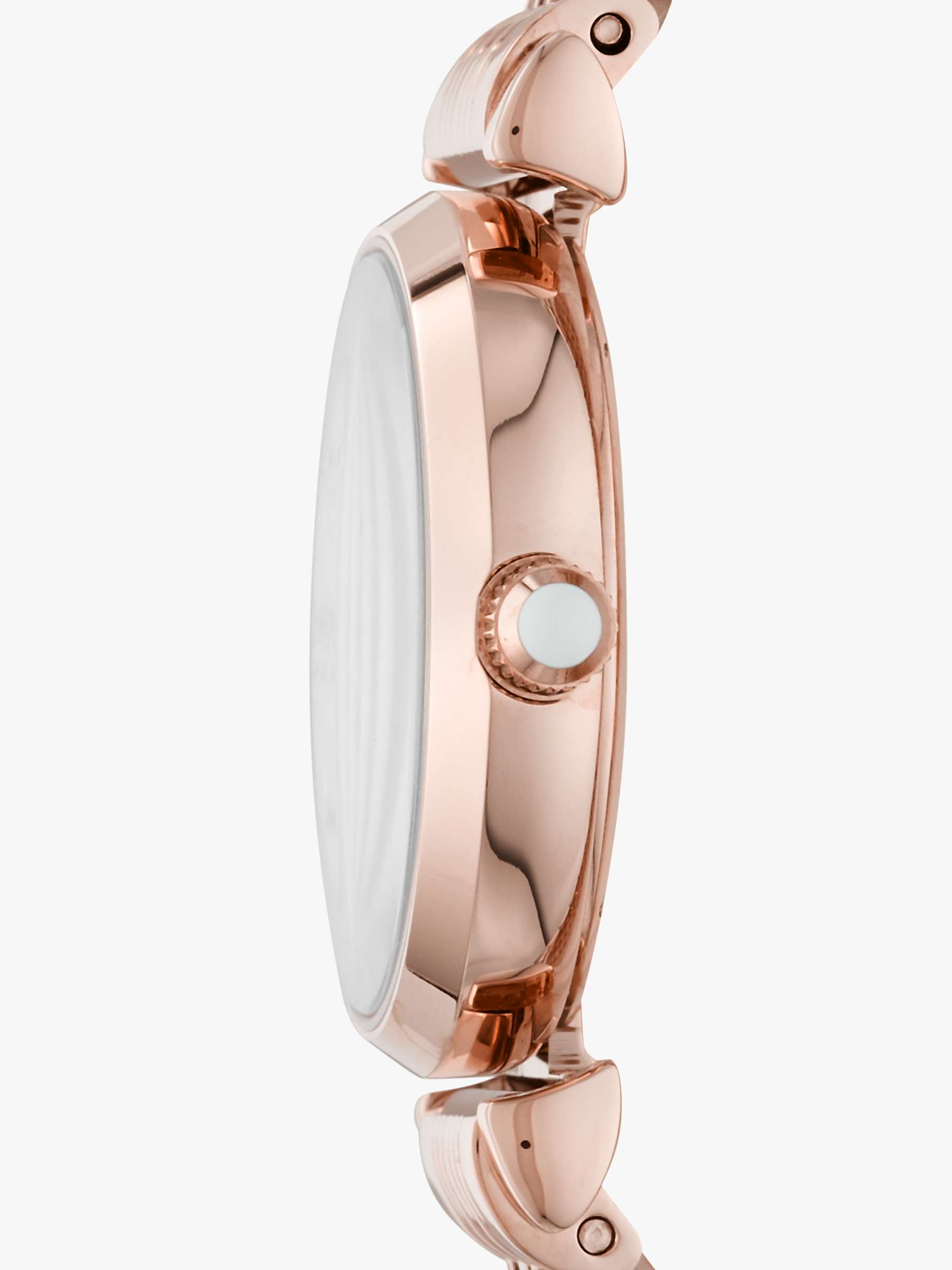 Buy Emporio Armani AR11316 Women's Crystal Bracelet Strap Watch, Rose Gold/Mother of Pearl Online at johnlewis.com