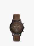 Fossil FTW7008 Men's Collider Leather Strap Smartwatch, Brown