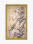 Peter Paul Rubens - Seated Male Wood Framed Print, 26 x 16cm, Natural/Gold