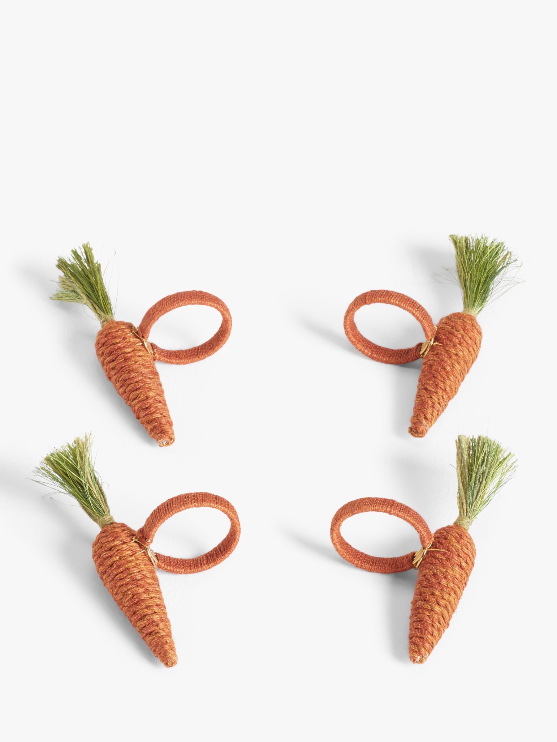 John Lewis Easter Carrot Napkin Rings, Set of 4, Orange