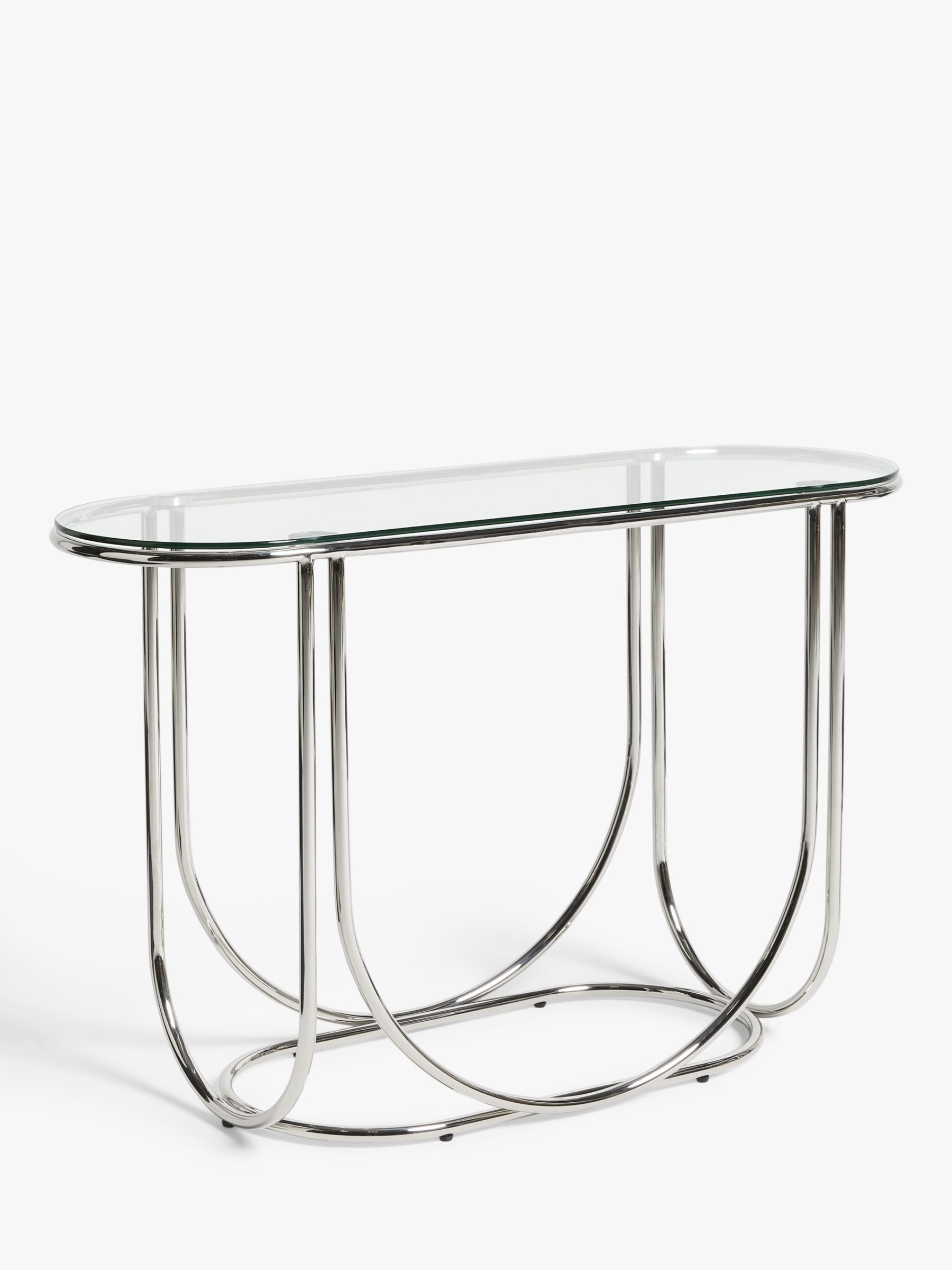 Photo of John lewis loop glass console table clear/silver