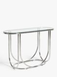 John Lewis Loop Glass Console Table, Clear/Silver