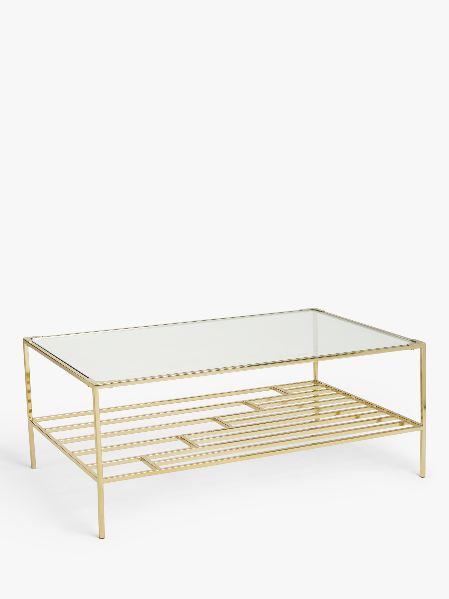 Photo of John lewis grid glass coffee table clear/gold