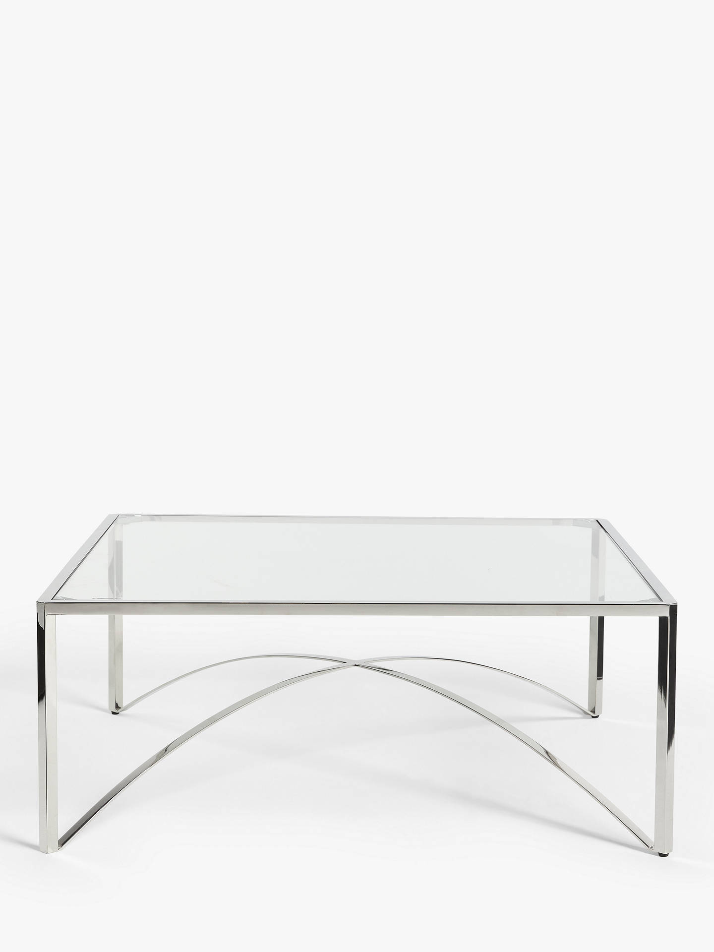 John Lewis & Partners Loop Glass Coffee Table, Clear/Silver