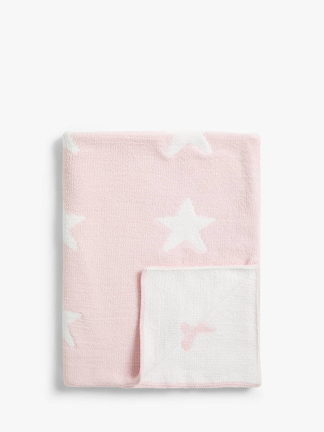 John Lewis ANYDAY Star Blanket, 100 x 75cm, Pink