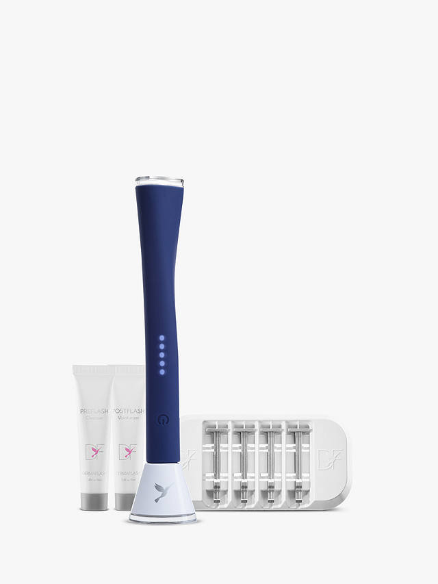 DERMAFLASH LUXE Anti-Ageing Exfoliation & Peach Fuzz Removal Device, Navy Blue