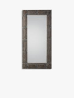 Gallery Direct Chandi Rectangular Carved Frame Wall Mirror, 180 x 90cm, Natural