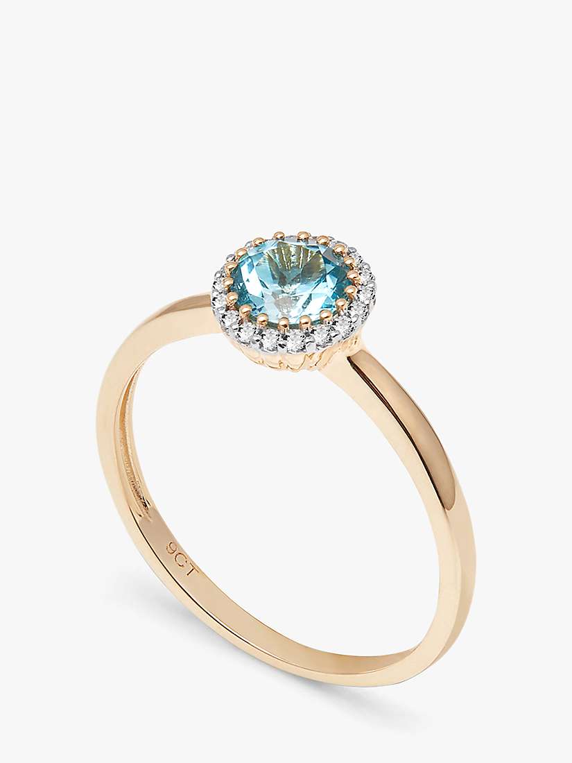 Buy A B Davis 9ct Gold Topaz and Diamond Engagement Ring, Gold Online at johnlewis.com