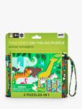 Petit Collage Two SIded On-The-Go Animal Menagerie Puzzle, 100 Pieces