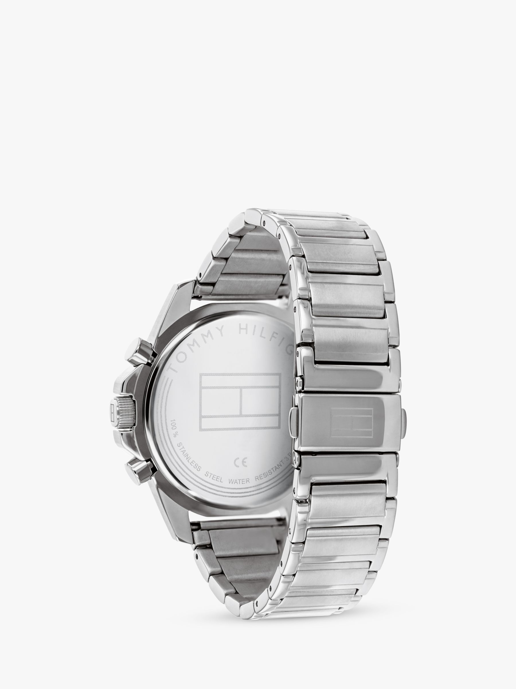 Buy Tommy Hilfiger 1791788 Men's Chronograph Bracelet Strap Watch, Silver/Blue Online at johnlewis.com