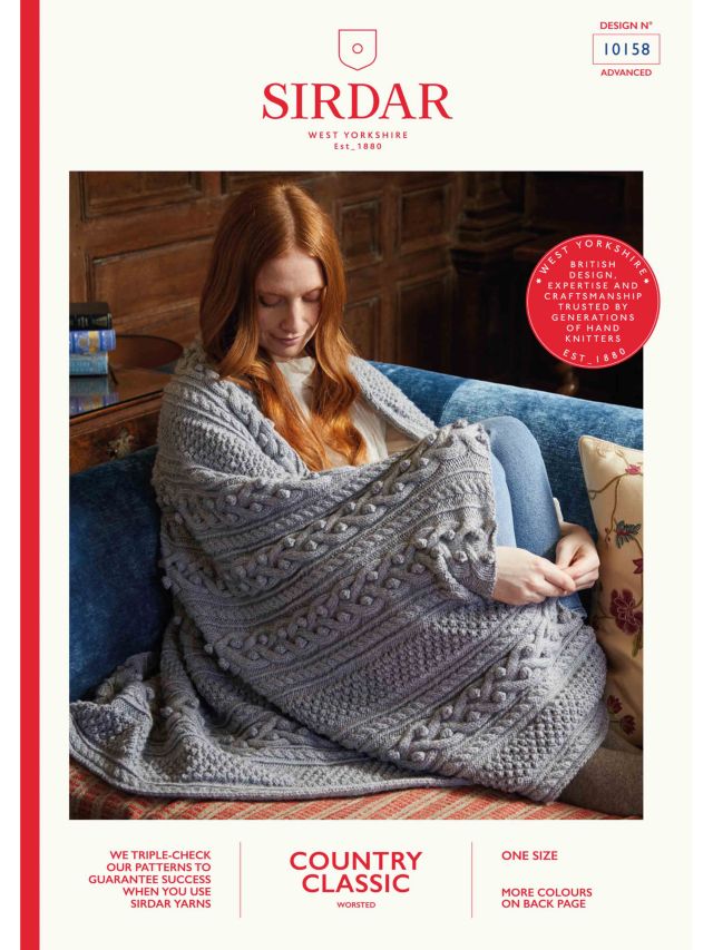 Sirdar Country Classic Worsted Blanket Knitting Pattern