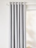 John Lewis Alda Weave Pair Lined Eyelet Curtains, Grey