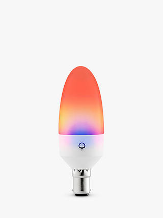 LIFX Candle Colour Wireless Smart Lighting Adjustable Colour Changing LED Light Bulb, 5W Candle B15 SBC Bulb, Single
