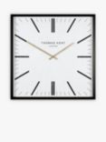 Thomas Kent Garrick Square Analogue Wall Clock, 40cm, Black/White