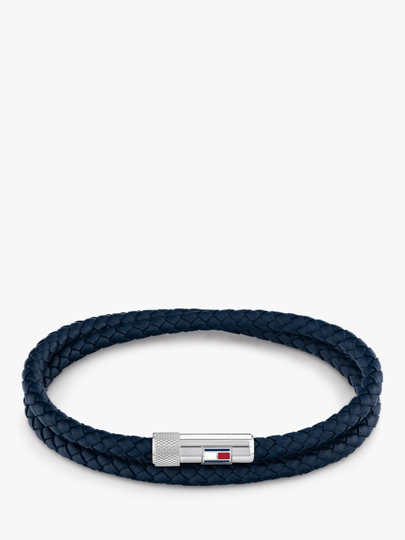 Double Wrap Leather Bracelet, Navy 