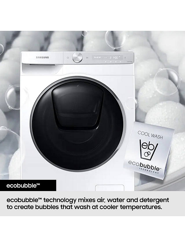 Buy Samsung Series 5 WW90TA046TT Freestanding ecobubble™ Washing Machine, 9kg Load, 1400rpm, White Online at johnlewis.com