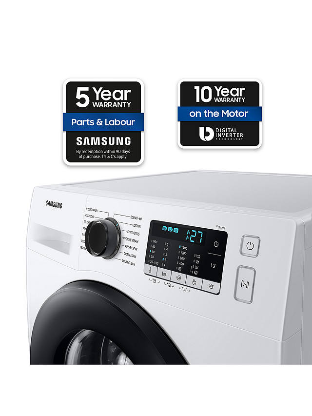 Buy Samsung Series 5 WW80TA046AE Freestanding ecobubble™ Washing Machine, 8kg Load, 1400rpm Spin, White Online at johnlewis.com