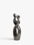 John Lewis & Partners Embracing Couple Sculpture, H30cm, Black Nickel