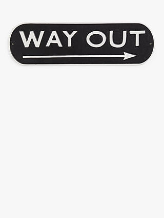John Lewis Metal 'Way Out' Sign, Black