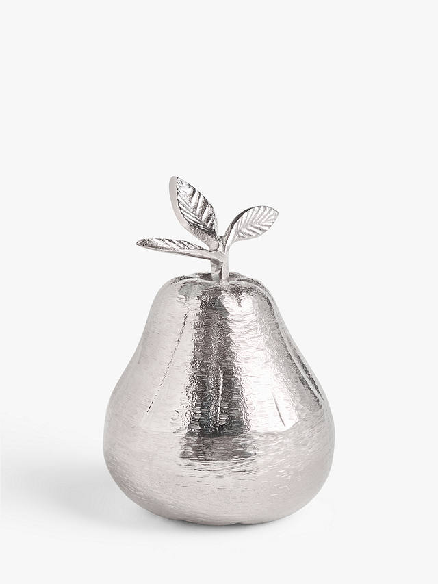 John Lewis Metal Pear Sculpture, H19.5cm, Silver