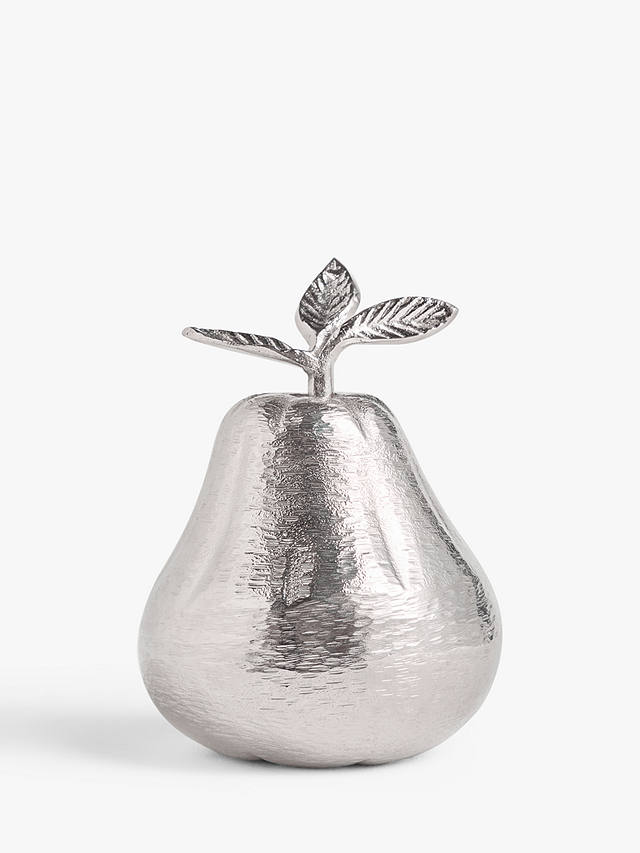 John Lewis Metal Pear Sculpture, H19.5cm, Silver